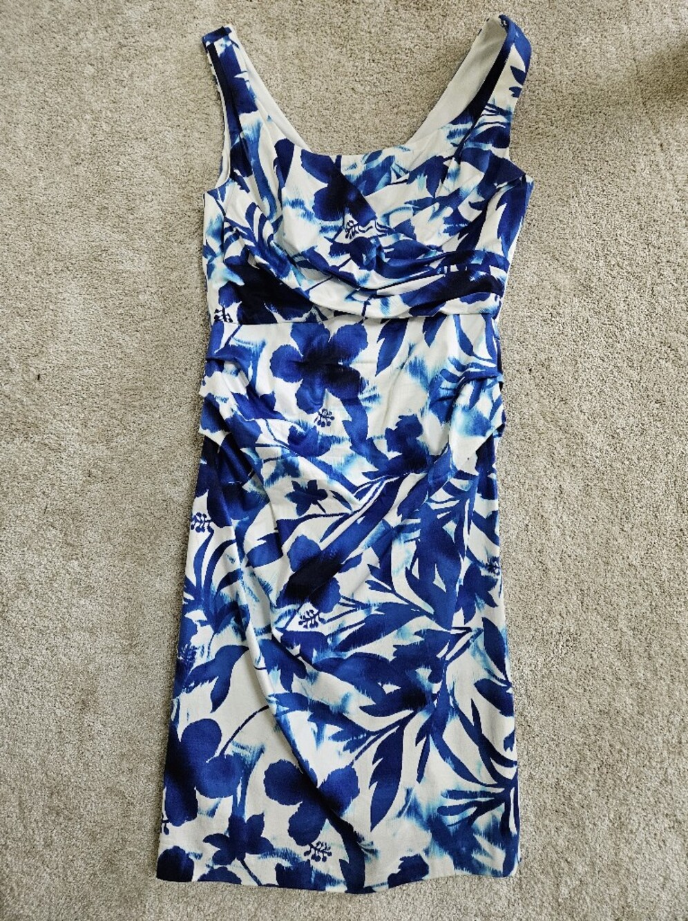 Suzi Chin for Maggy Boutique Blue and White Floral Maxi Skirt